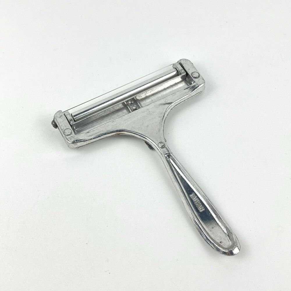 Cast Aluminum Vintage Wire & Roller Style Cheese Slicer Cutter Taiwan 1970s 4x5